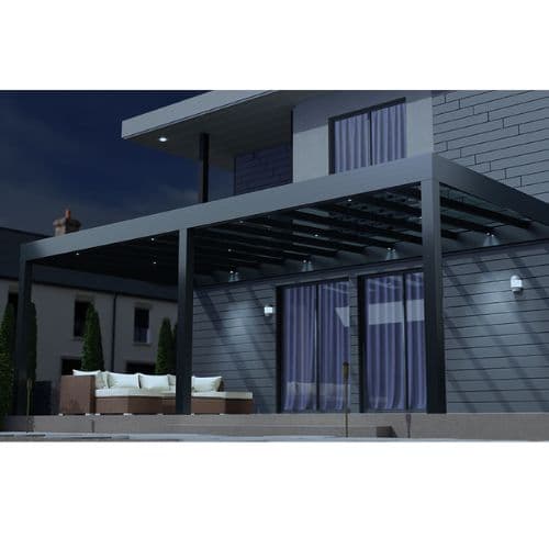 Simplicity Free Mono Aluminium Pergola - 10000mm x 2000mm Rectangle - Black