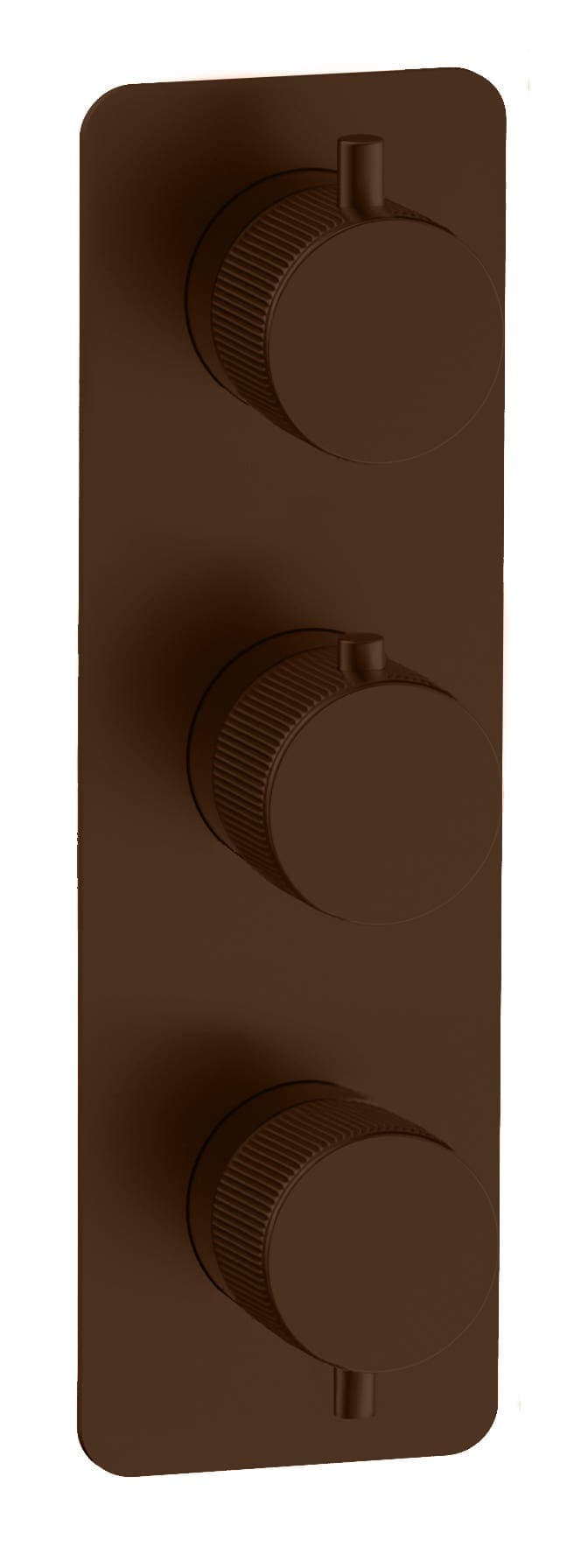 Frankfurt Linear Triple Round Concealed Thermostatic Mixer Valves - WRAS - Brushed Bronze