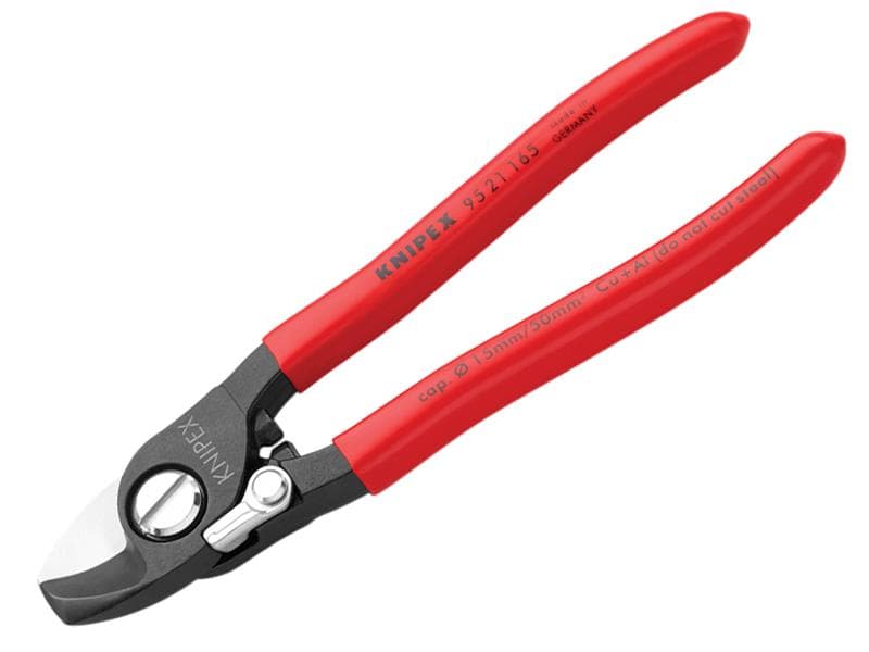 Knipex 95 21 165 SB Cable Shears Pvc Grip With Return Spring 165Mm