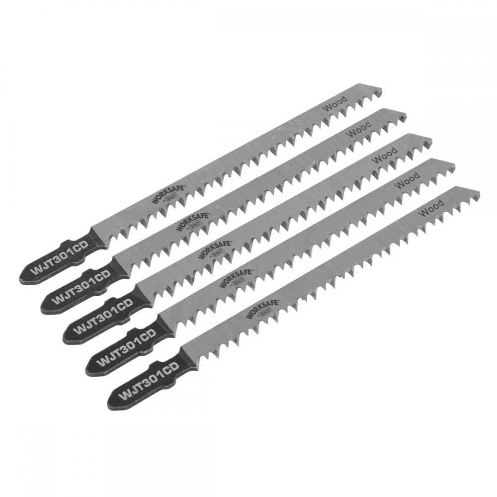 Sealey WJT301CD Jigsaw Blade Wood & Plastics 90Mm 8Tpi - Pack Of 5
