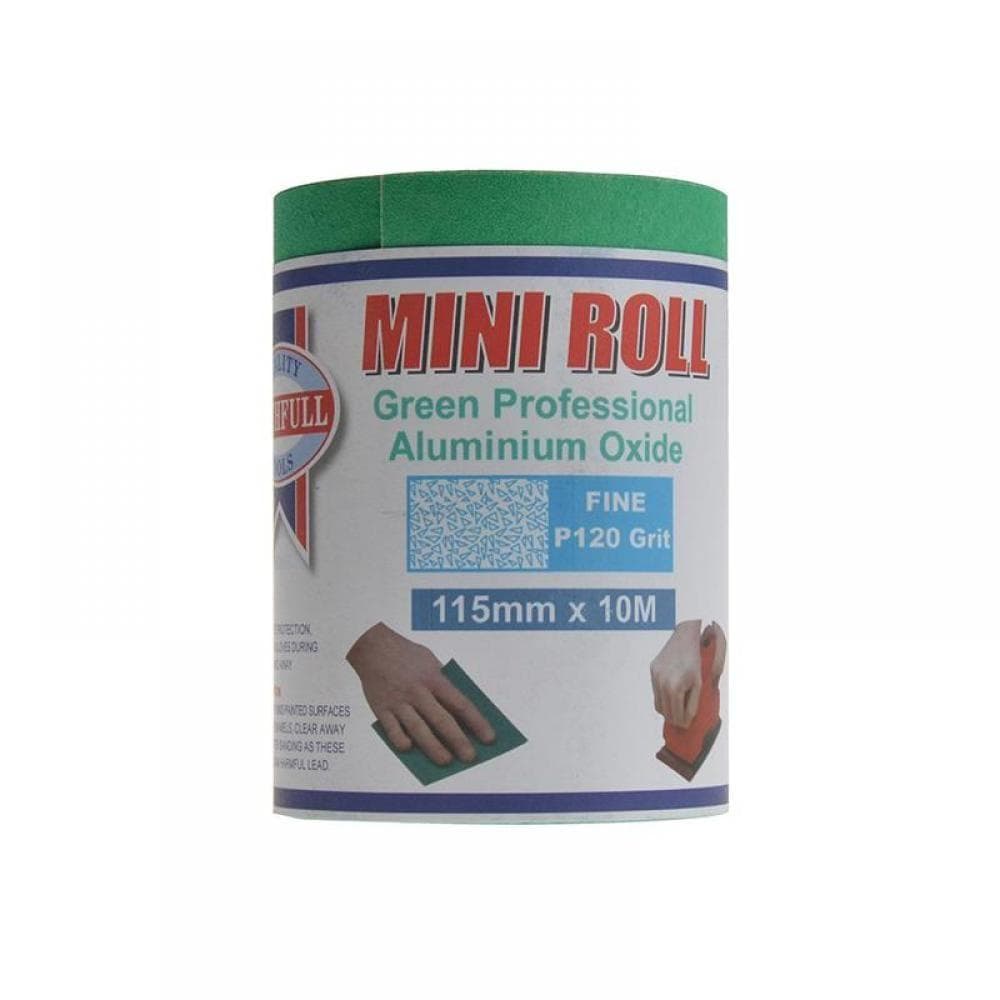 Faithfull 000351 Aluminium Oxide Sanding Paper Roll Green 115Mm X 10M 120G
