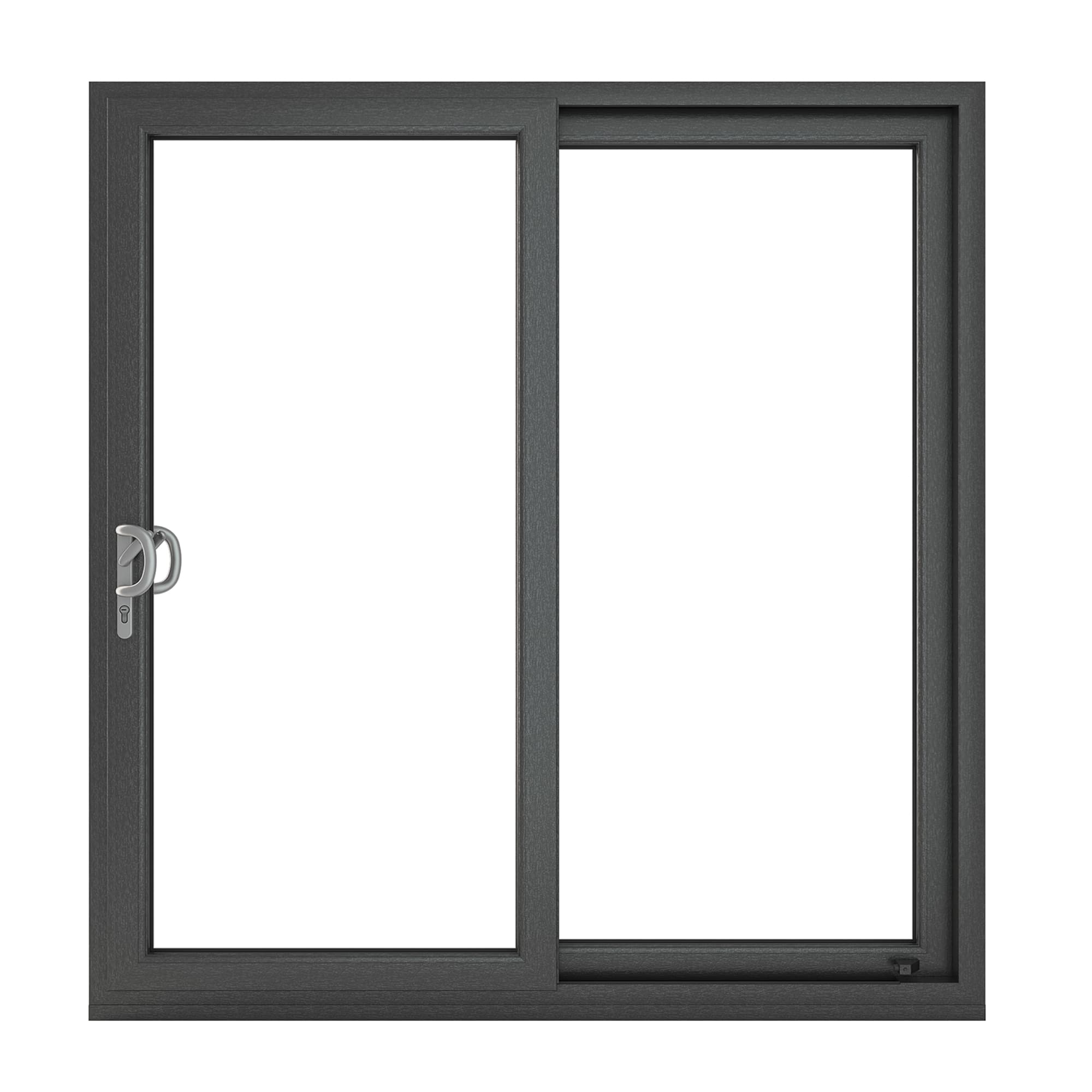 Crystal Upvc Grey 7016 External White Internal Sliding Patio Left to Right 150 Cill Included Clear Glazed 2090 x 2090 mm