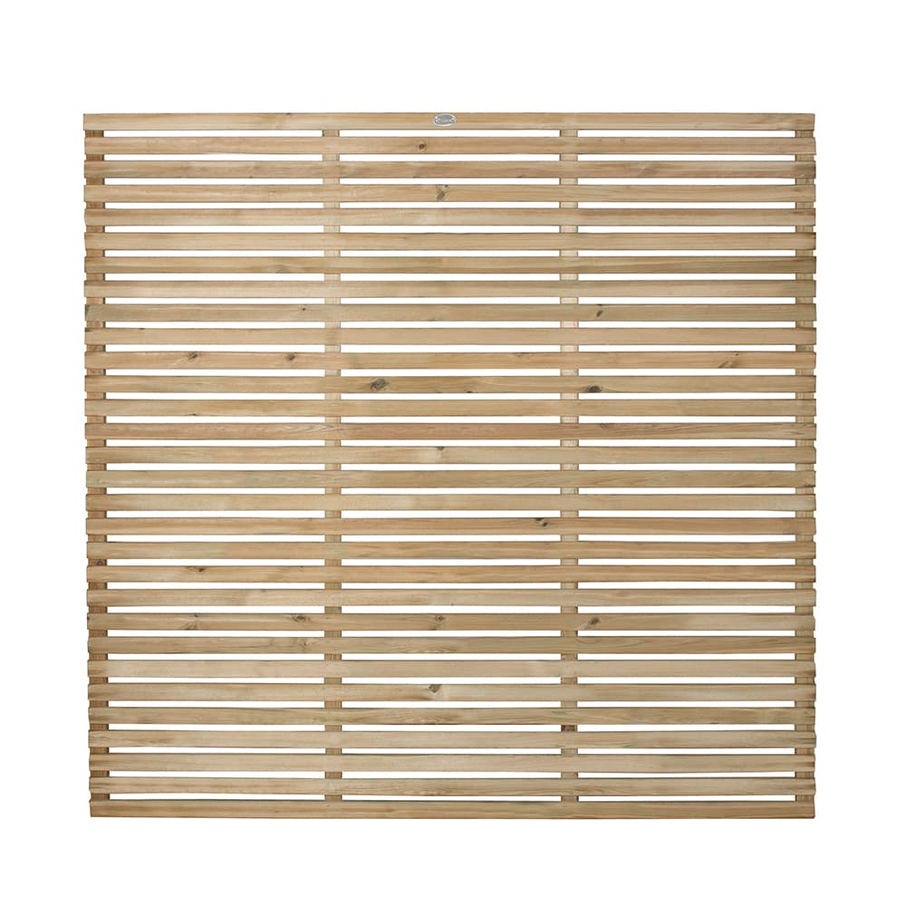 Pressure Treated Contemporary Single Slatted Fence Panel 6ft x 6ft Pack of 5