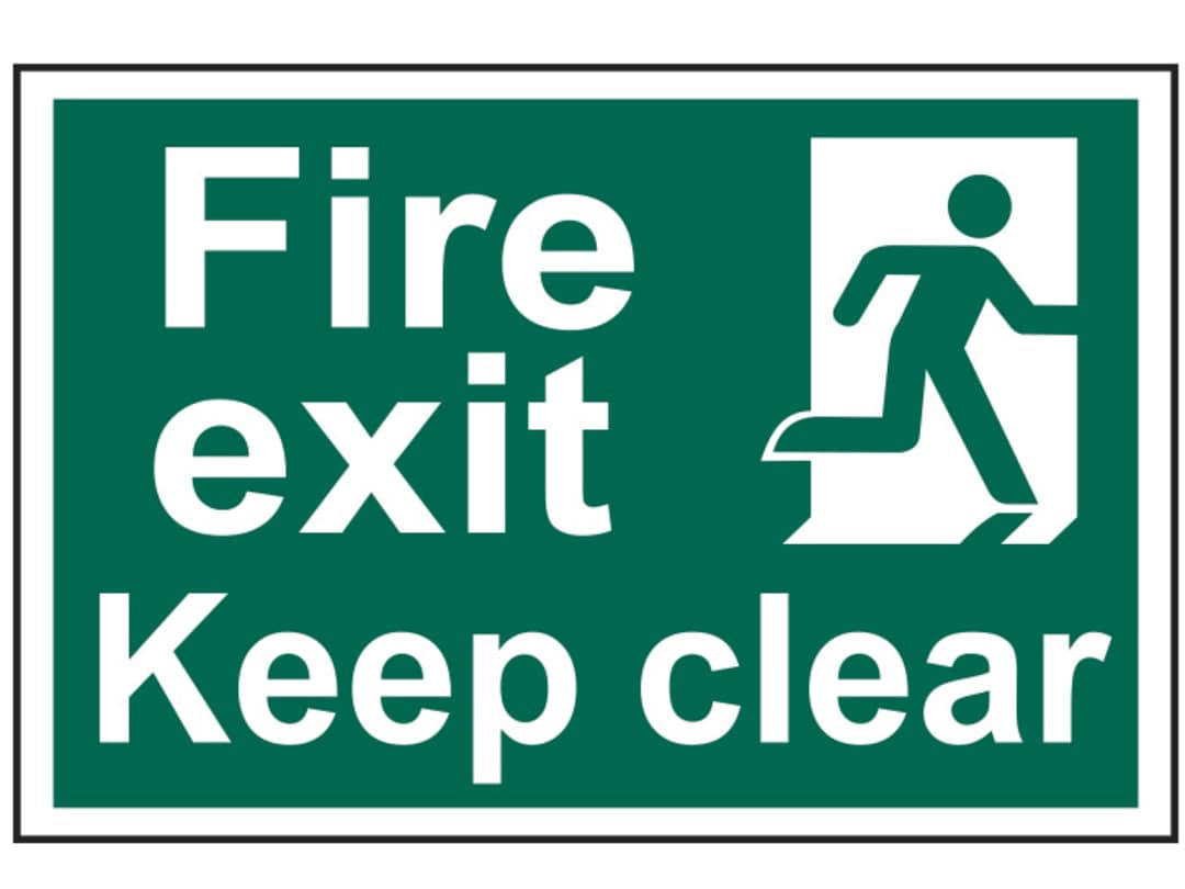 Scan Fire Exit Keep Clear - PVC Sign 300 x 200mm 1513
