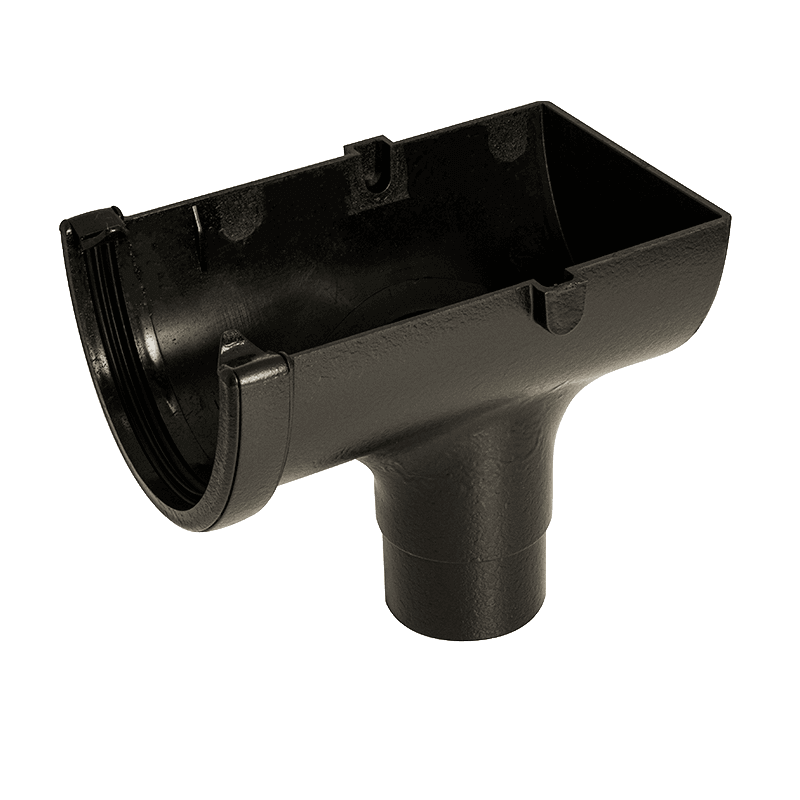 FloPlast Cast Iron Effect Deepflow/ Hi-Cap Gutter Stopend Outlet - 115mm x 75mm