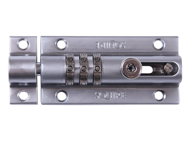 Squire COMBI 3CH Combibolt 3 Re-Codable Locking Bolt Chrome 92Mm