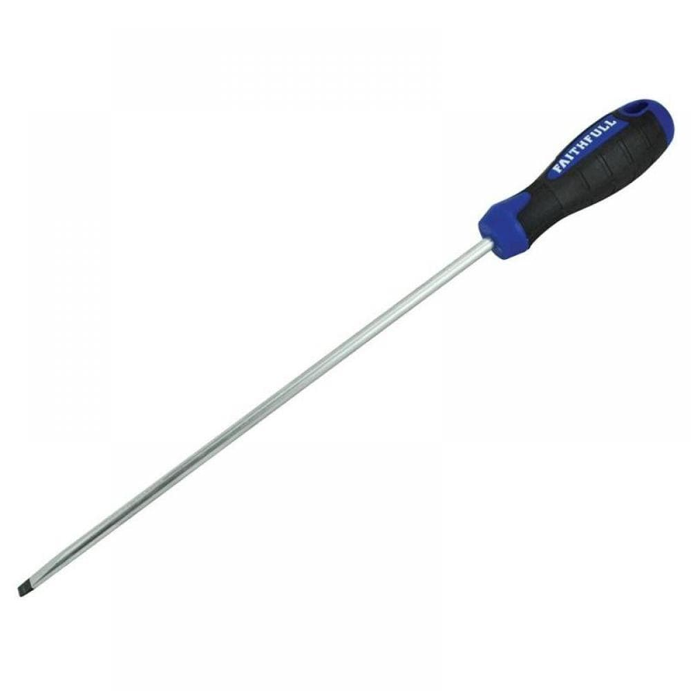 Faithfull Soft Grip Screwdriver Flared Slotted Tip 10.0 X 250Mm