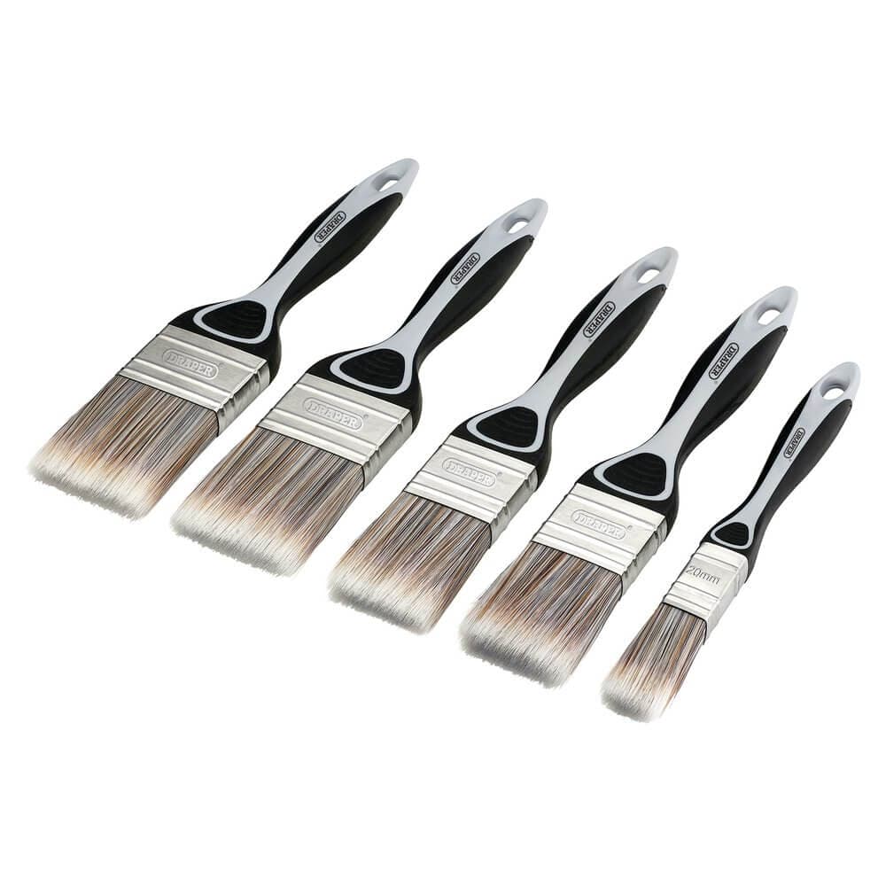Draper Soft Grip Flat Paint Brush Set (5 Piece) Pk 1 20618
