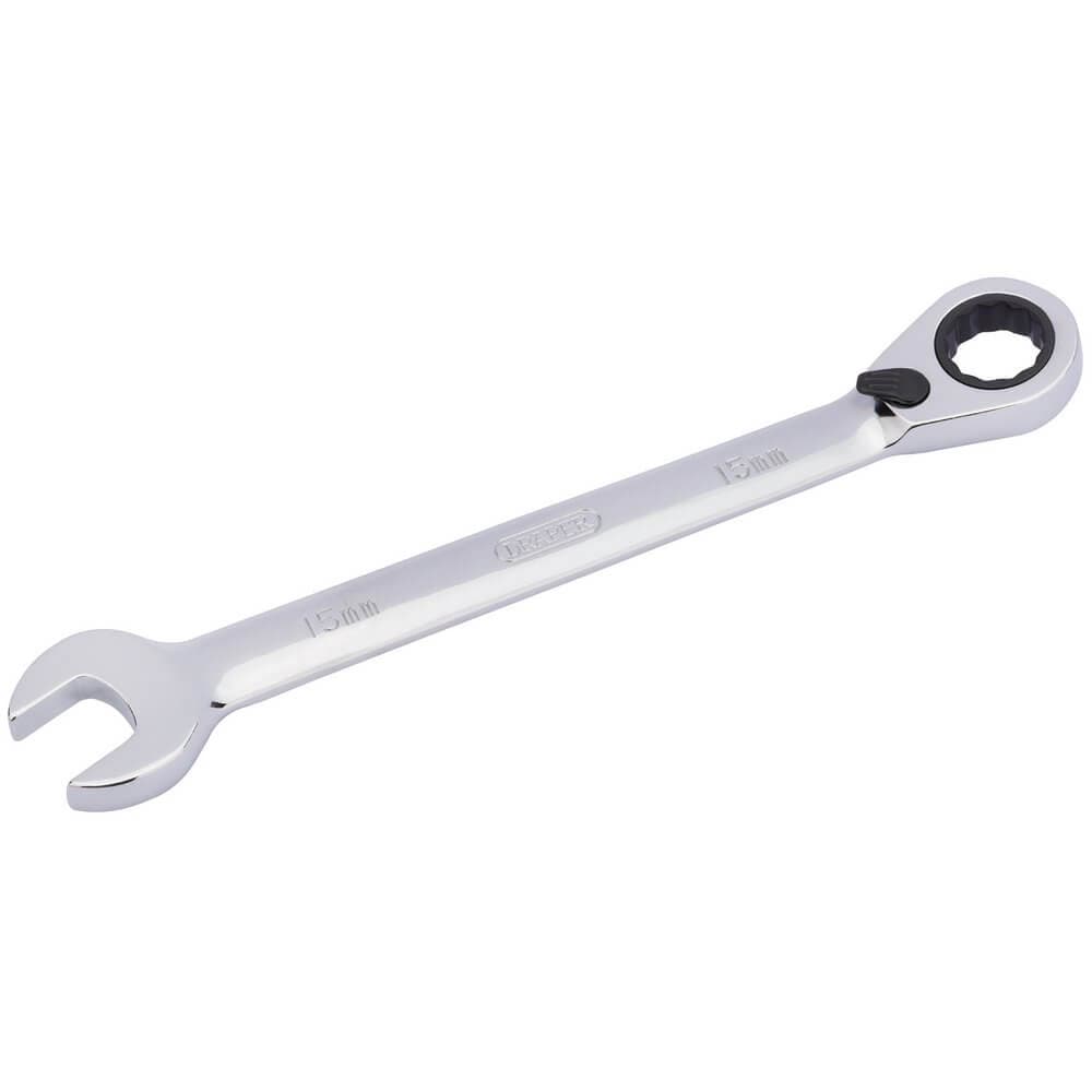 Draper 52003 Hi-Torq® Metric Reversible Ratcheting Combination Spanner 15Mm each 1