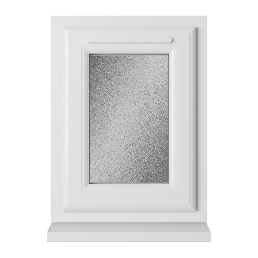 Crystal Double Glazed uPVC Window White Top Hung 440mm x 610mm Obscure