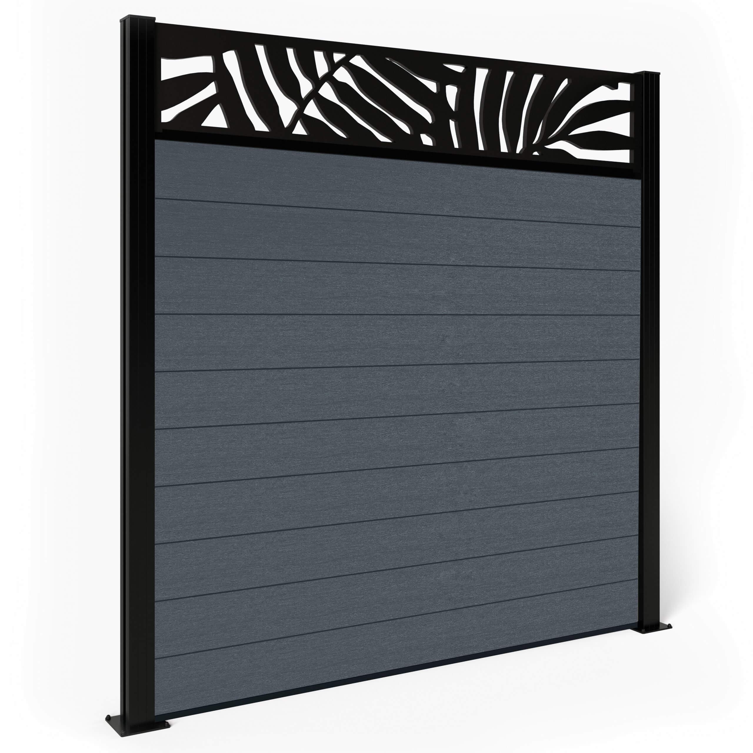 Dino Decking Composite Fence Panels - Anthracite with Aluminium Posts 1.8m