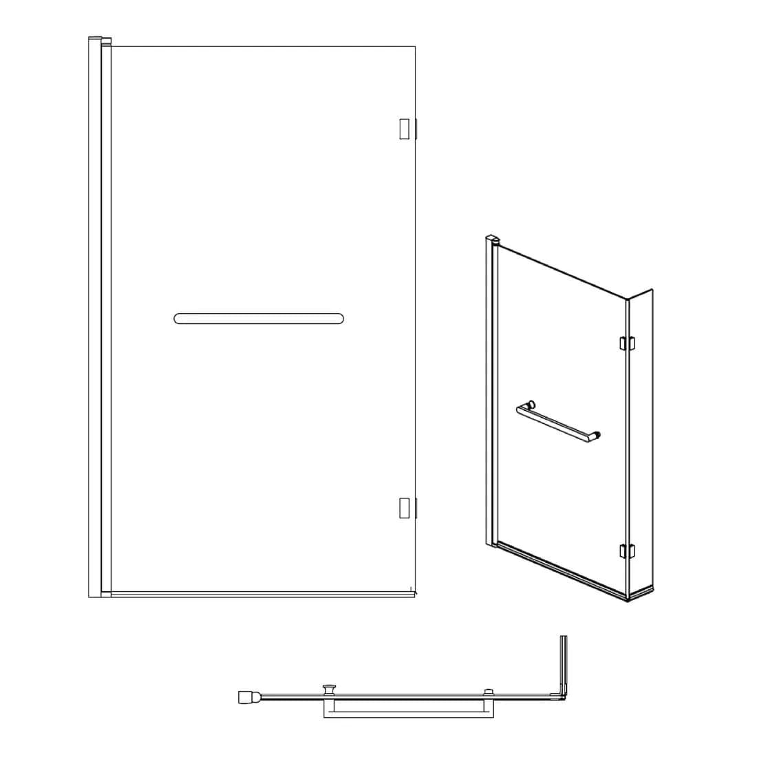 Blok L Shaped Bath Screen