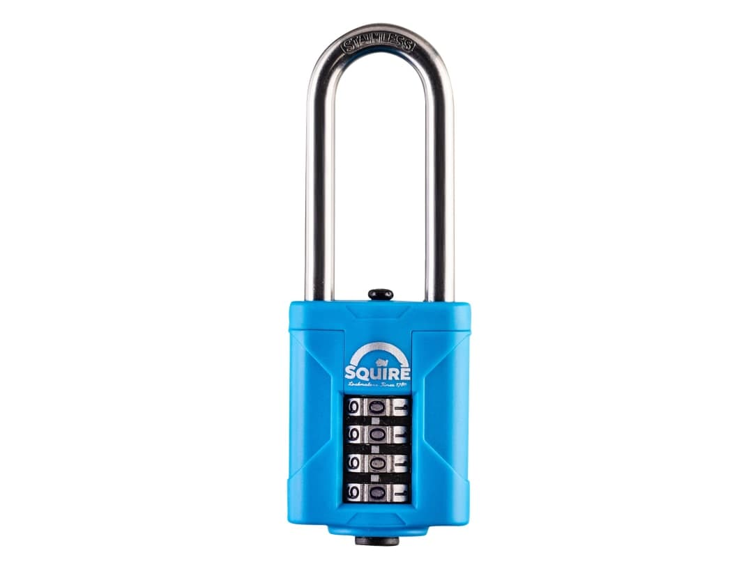 Squire CP50S25 Heavy-Duty Rustproof Marine Combi Padlock 50mm Long Shackle 63mm Boxed CP50S25BX