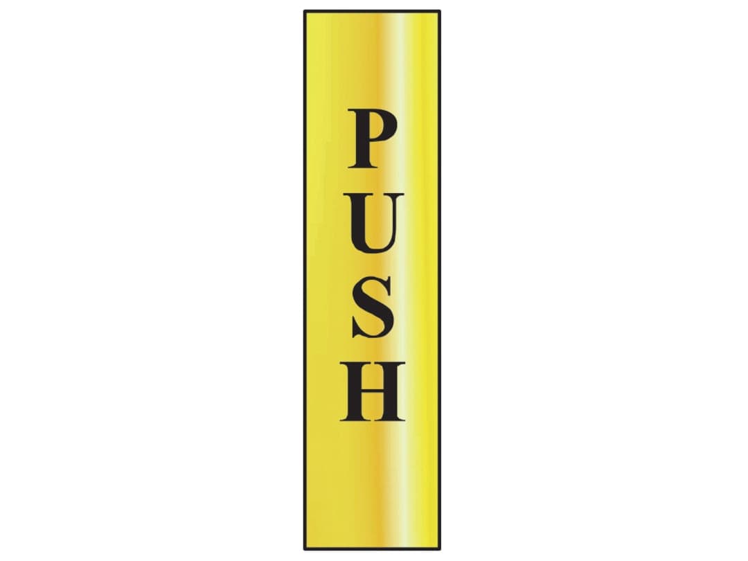 Scan Push Vertical - Polished Brass Effect 50 x 200mm 6032