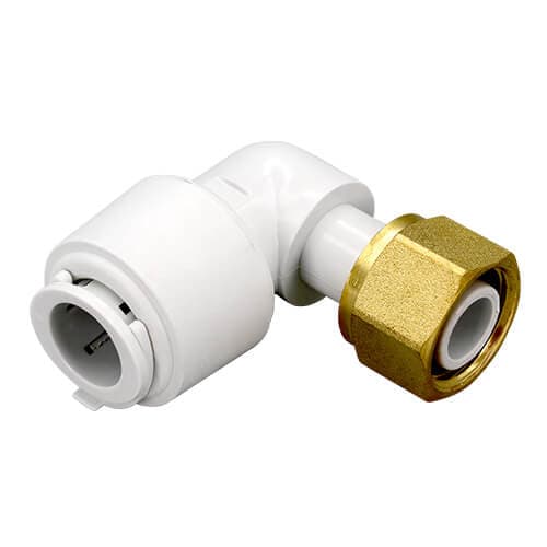 FloPlastFlofit+ Push Fit Bent Tap Connector - 15mm x 1/2"
