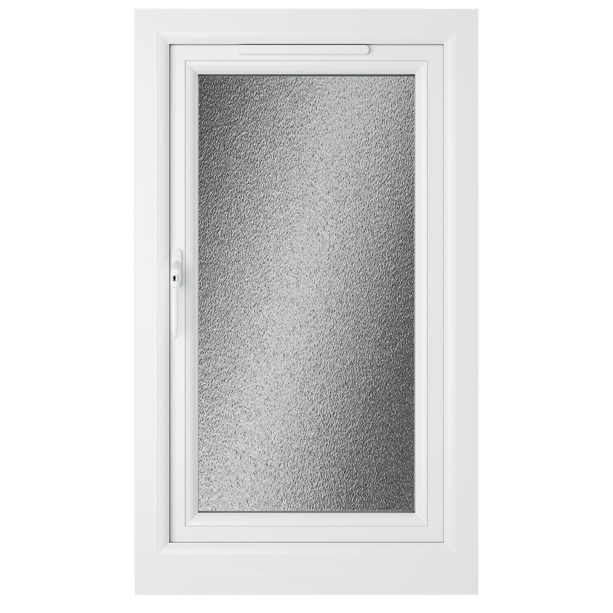 uPVC White Double Glazed Window - Left Handed - Side Hung - Obscure Glass - 610 x 1040mm