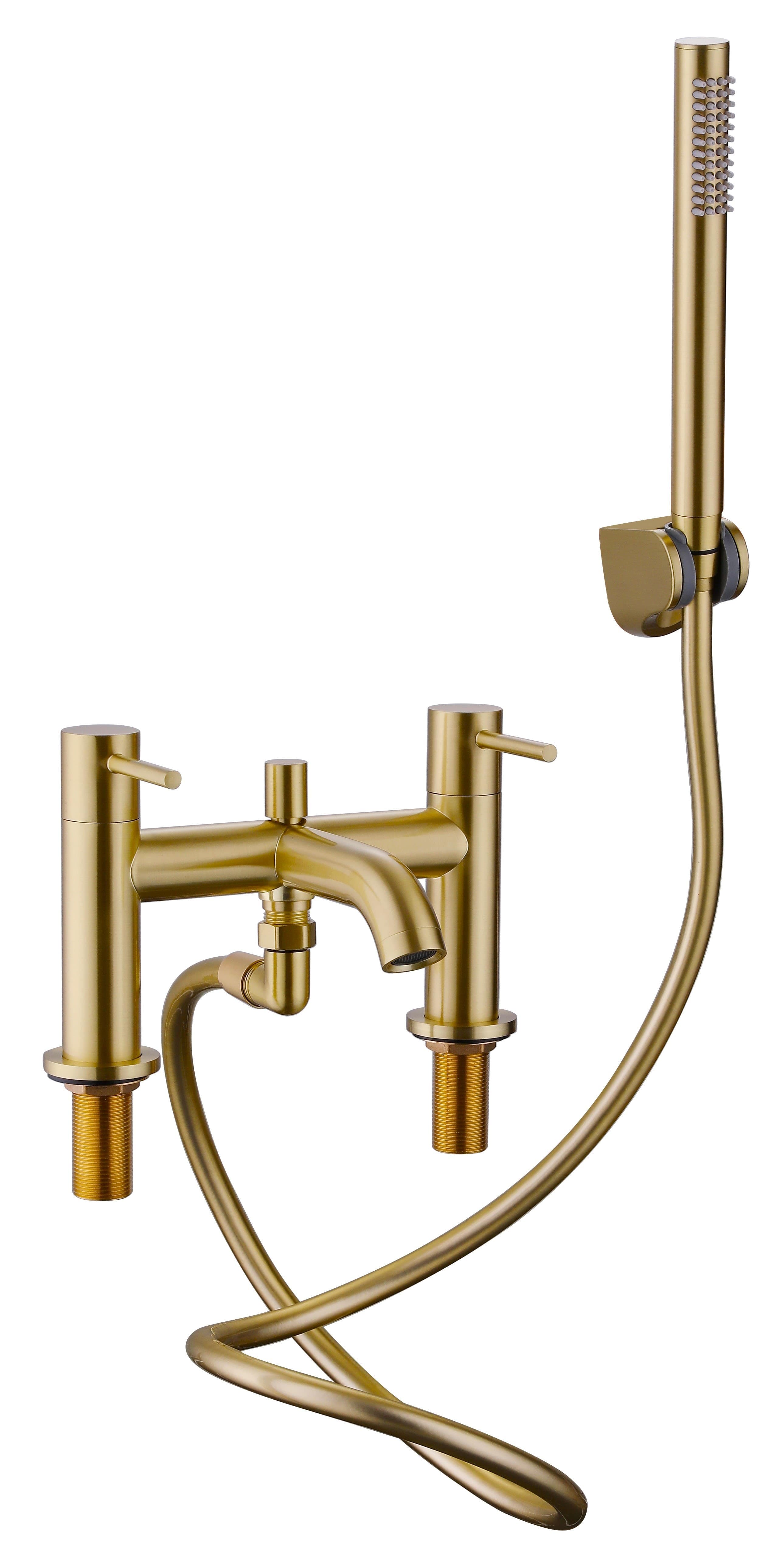 Scylla Round Bath/Shower Mixer - incl. Shower Kit - WRAS - Brushed Brass