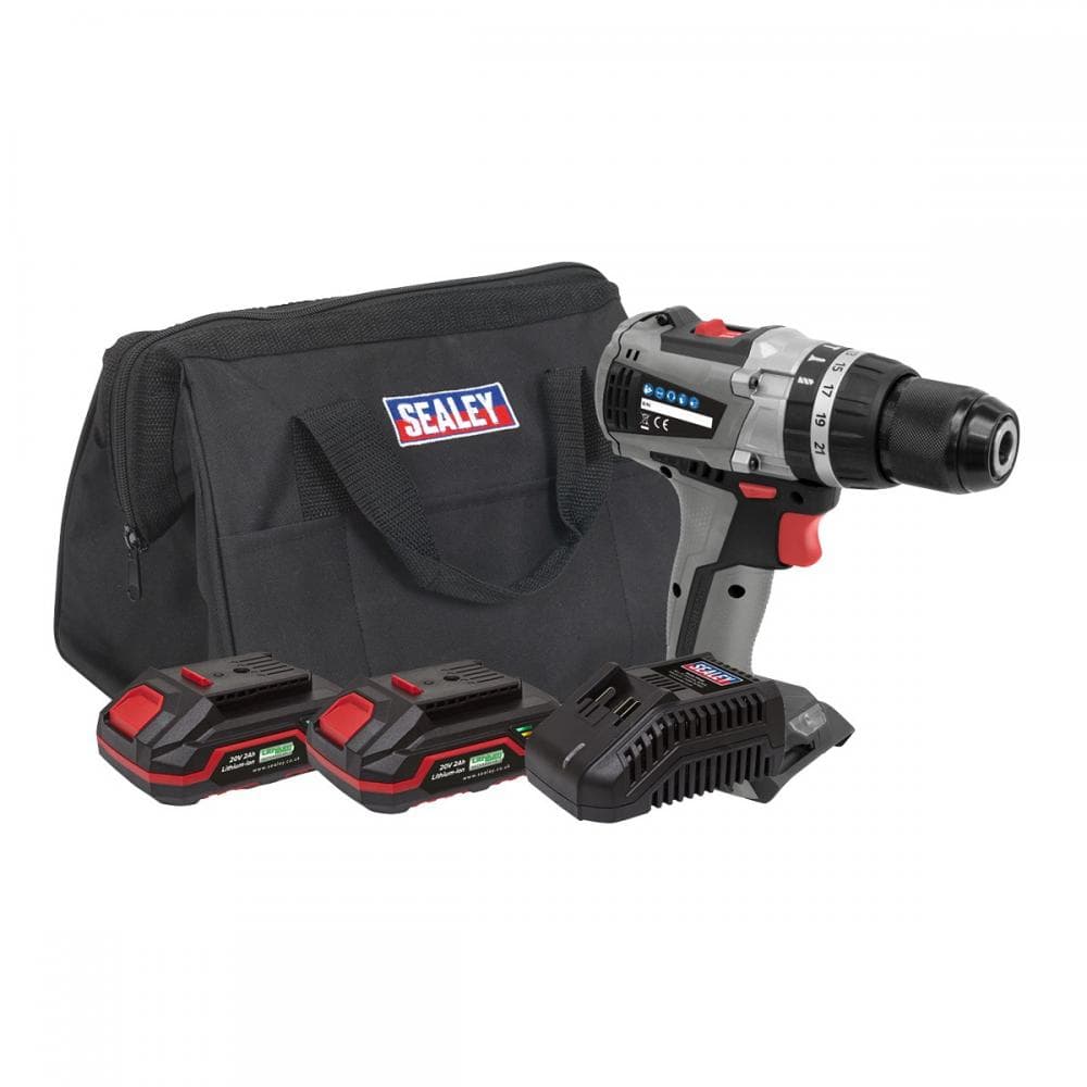 Sealey CP20VDDXKIT Brushless Combi Drill Kit Ø13Mm 20V Sv20 Series - 2 Batteries