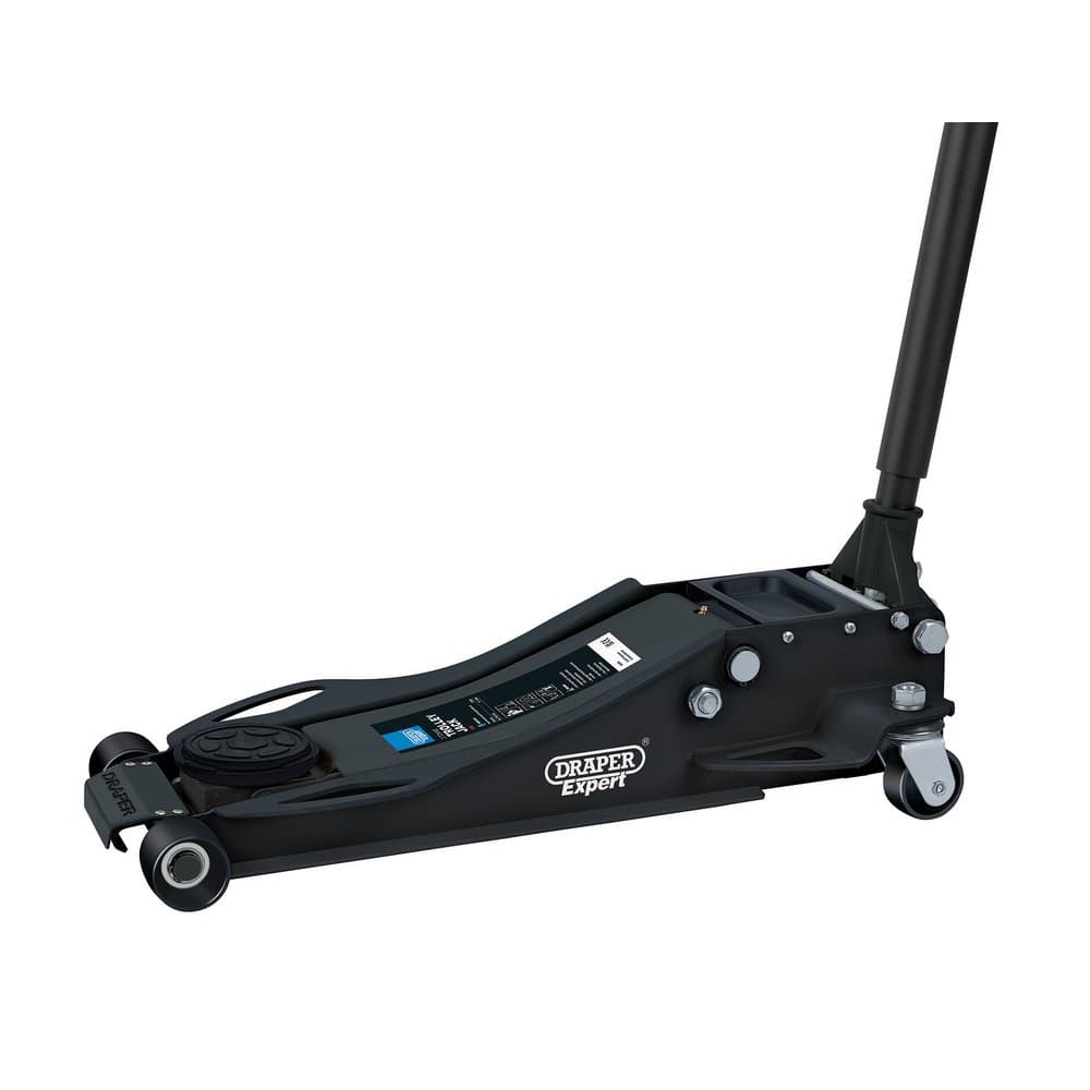 Draper Expert Professional Low Profile Fast Lift Garage Trolley Jack 3 Tonne Black each 1 28464