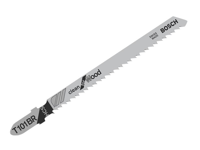 Bosch Powertool Accessories 2608630014 T 101 Br Clean For Wood Jigsaw Blades 100Mm Pack Of 5