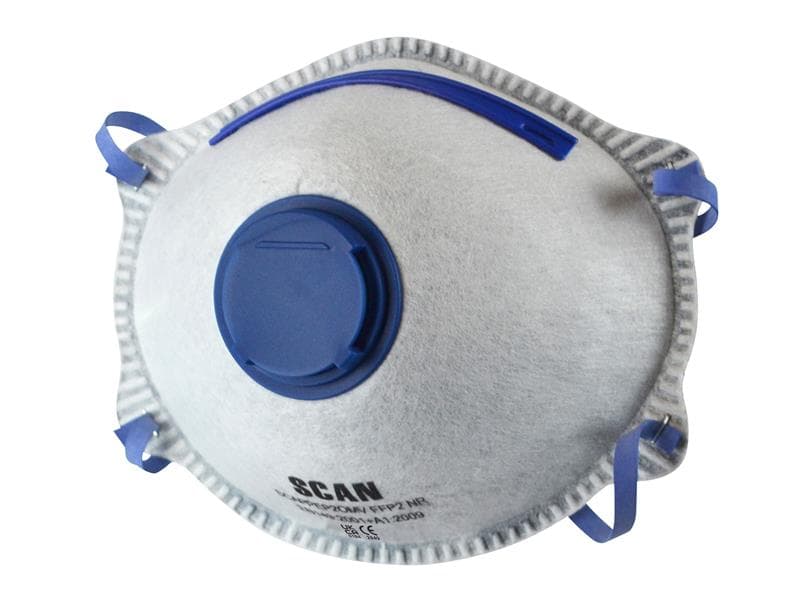 Scan DAC4M-F-3 Moulded Disposable Odour Mask Valved Ffp2 Protection (Pack 3)