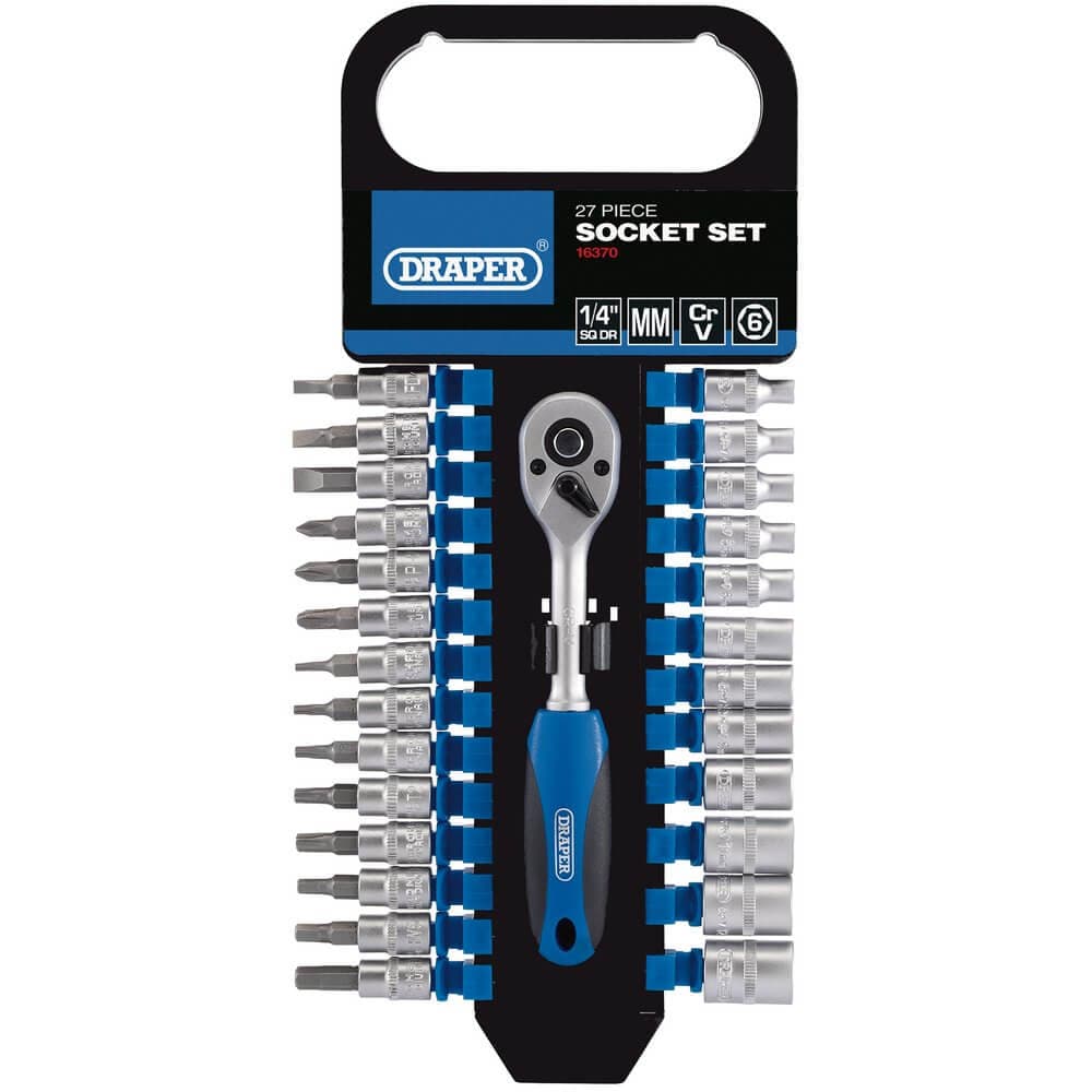 Draper 16370 Metric Socket Set 1/4in Sq. Dr. (27 Piece) per set
