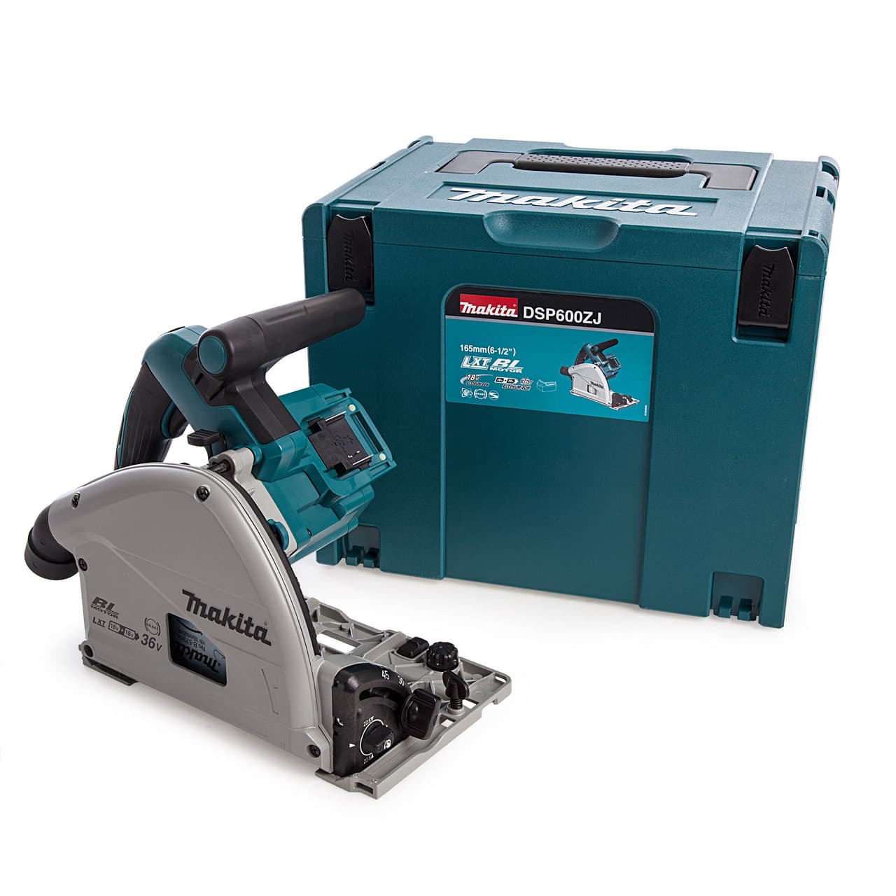 Makita Dsp600Zj 36V Lxt 165Mm Brushless Plunge Saw (Body Only) In Makpac Case