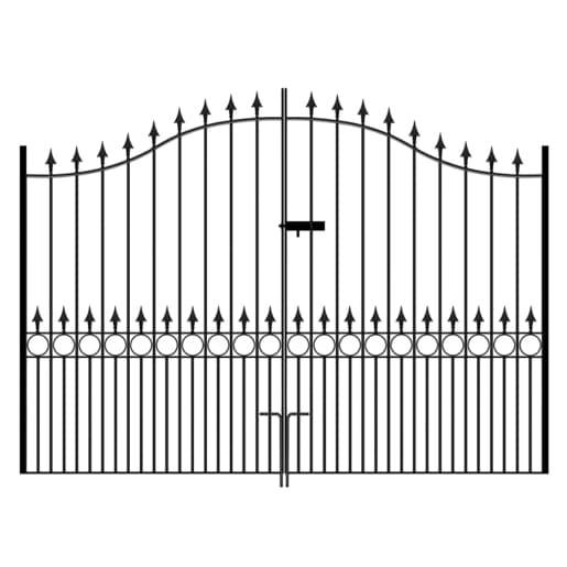 Balmoral Tall Bow Top Double Metal Driveway Gates 2743mm GAP x 2082mm High Zinc & Powder BAZP92