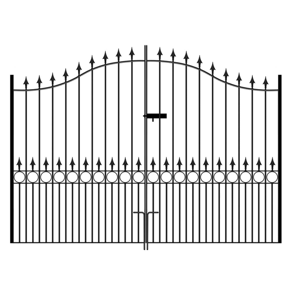 Burbage Iron Craft Balmoral Tall Bow Top Double Metal Driveway Gates 2743mm GAP x 2082mm High Zinc & Powder BAZP92