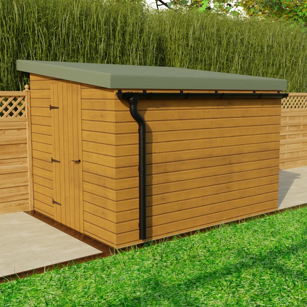 Galeco Steel Gutter Small Shed Pack Pent Style Roof - 6x4 to 10x8 Black