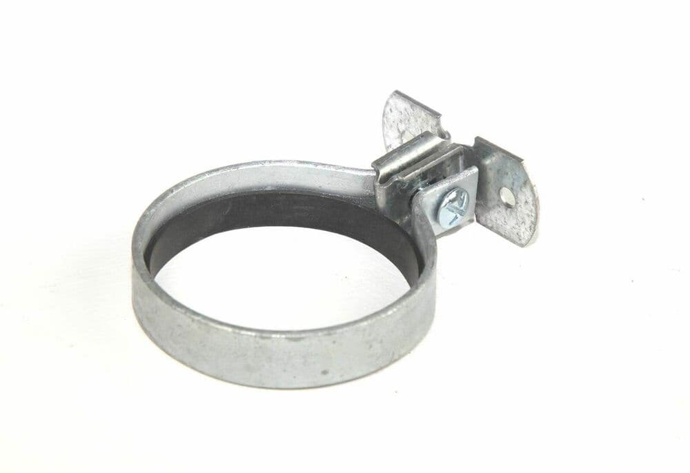 Hargreaves Premier Zinc Plated Round Screw To Wall Downpipe Bracket with Gasket - 100mm Primed