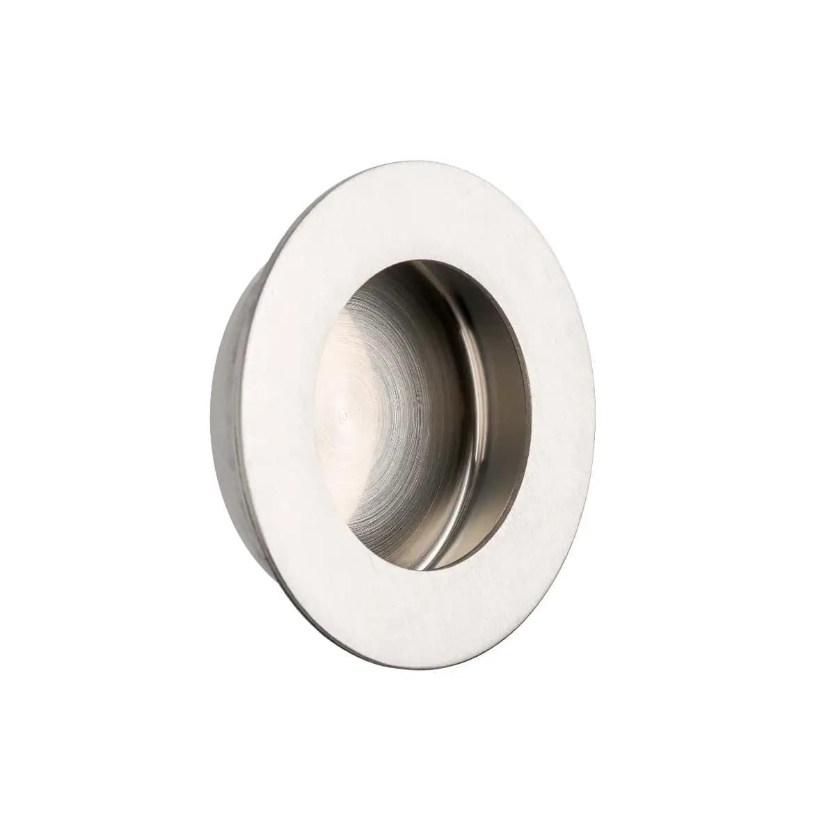 Round Pocket / Sliding Door Flush Pull Handle - 65mm - Satin Stainless Steel - Hardware Solutions