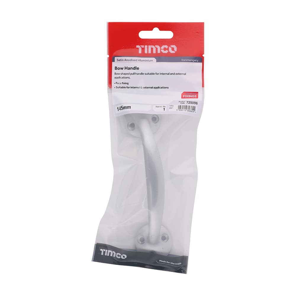 Timco Bow Handle - Satin Anodised Aluminium TIMpac 1 725096