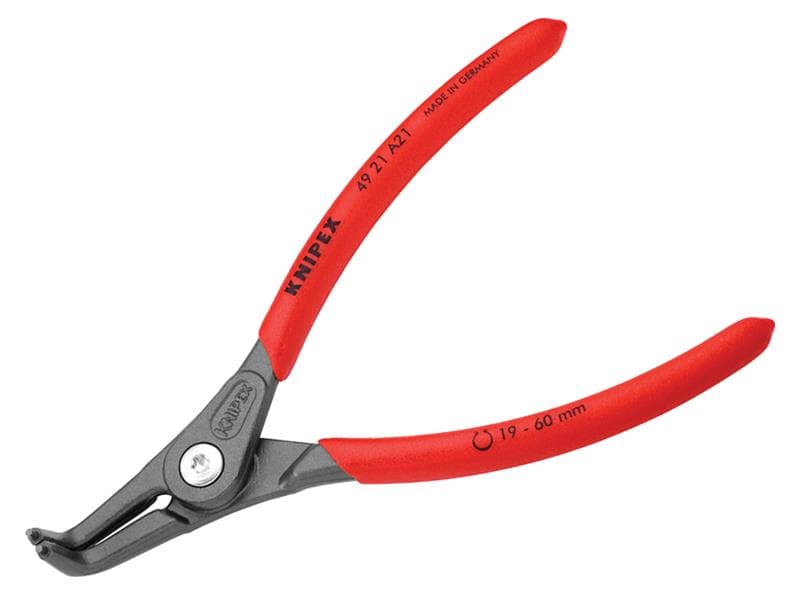 Knipex 49 21 A21 SB Precision Circlip Pliers External 90° Bent Tip 19-60Mm A21