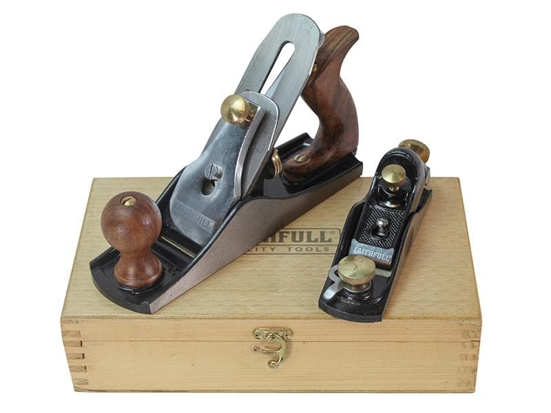 Faithfull RI61-CS2PSBPWB No.4 Plane & No.60 1/2 Plane In Wooden Box