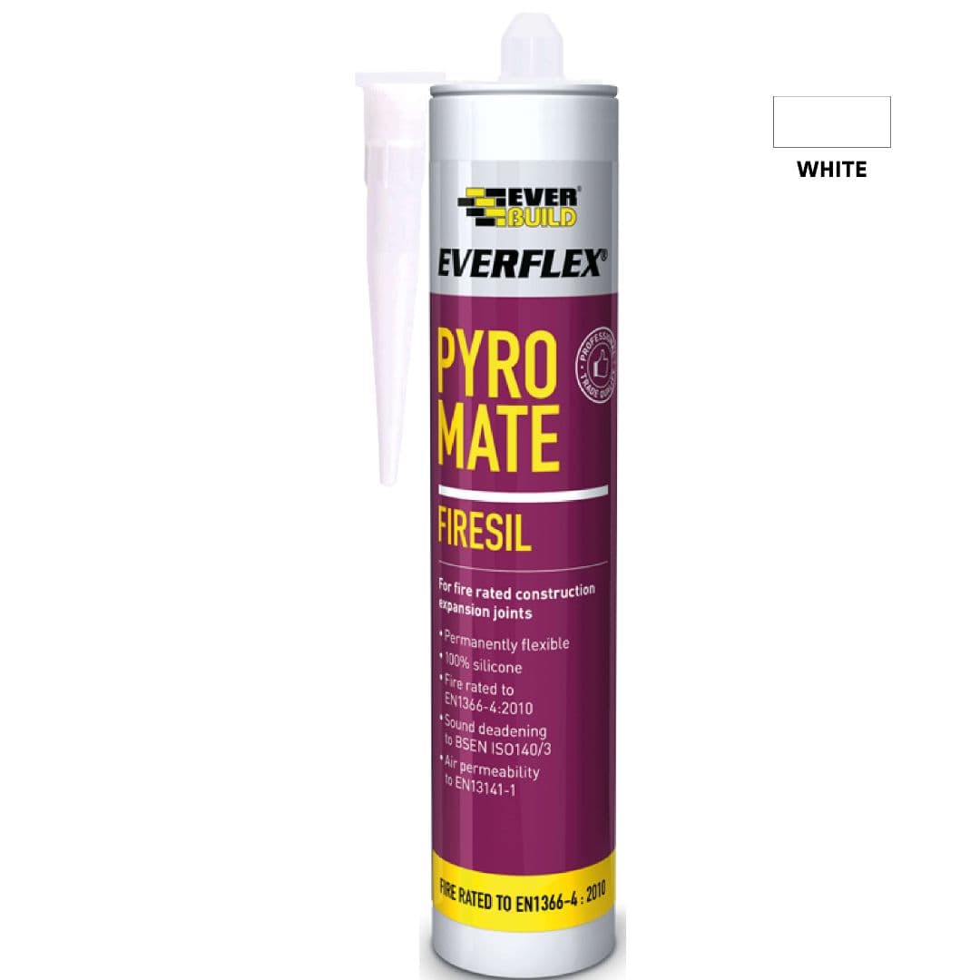 Everbuild Pyro Mate Firesil White 295Ml