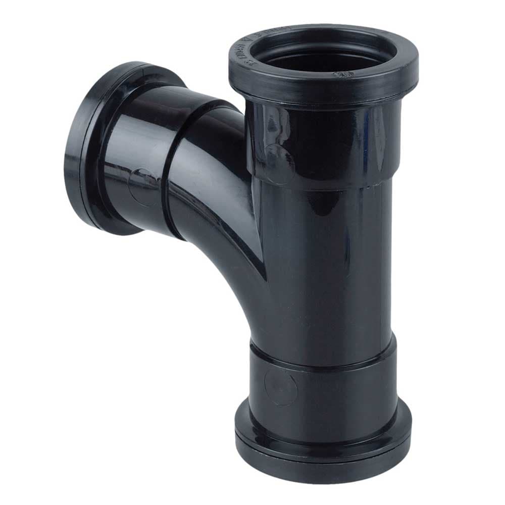 Wavin Osma Waste push-fit tee 87.5 degree 32mm black