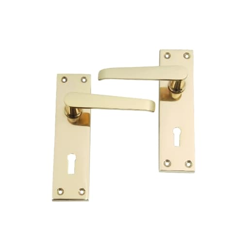 4trade Victorian Lever Lock Handle Brass