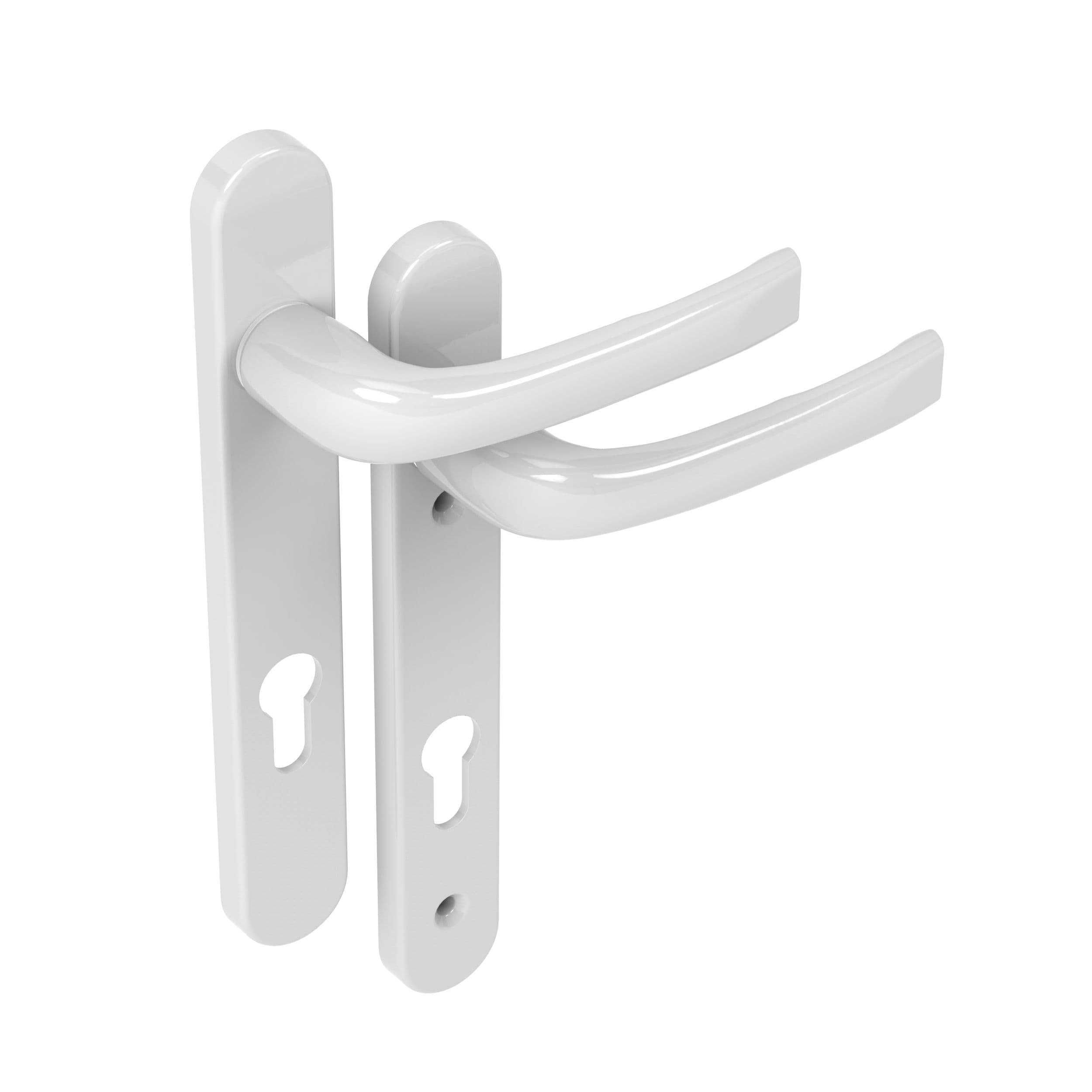 Mila Prolinea White Door Handle L/L 240mm B/Plate