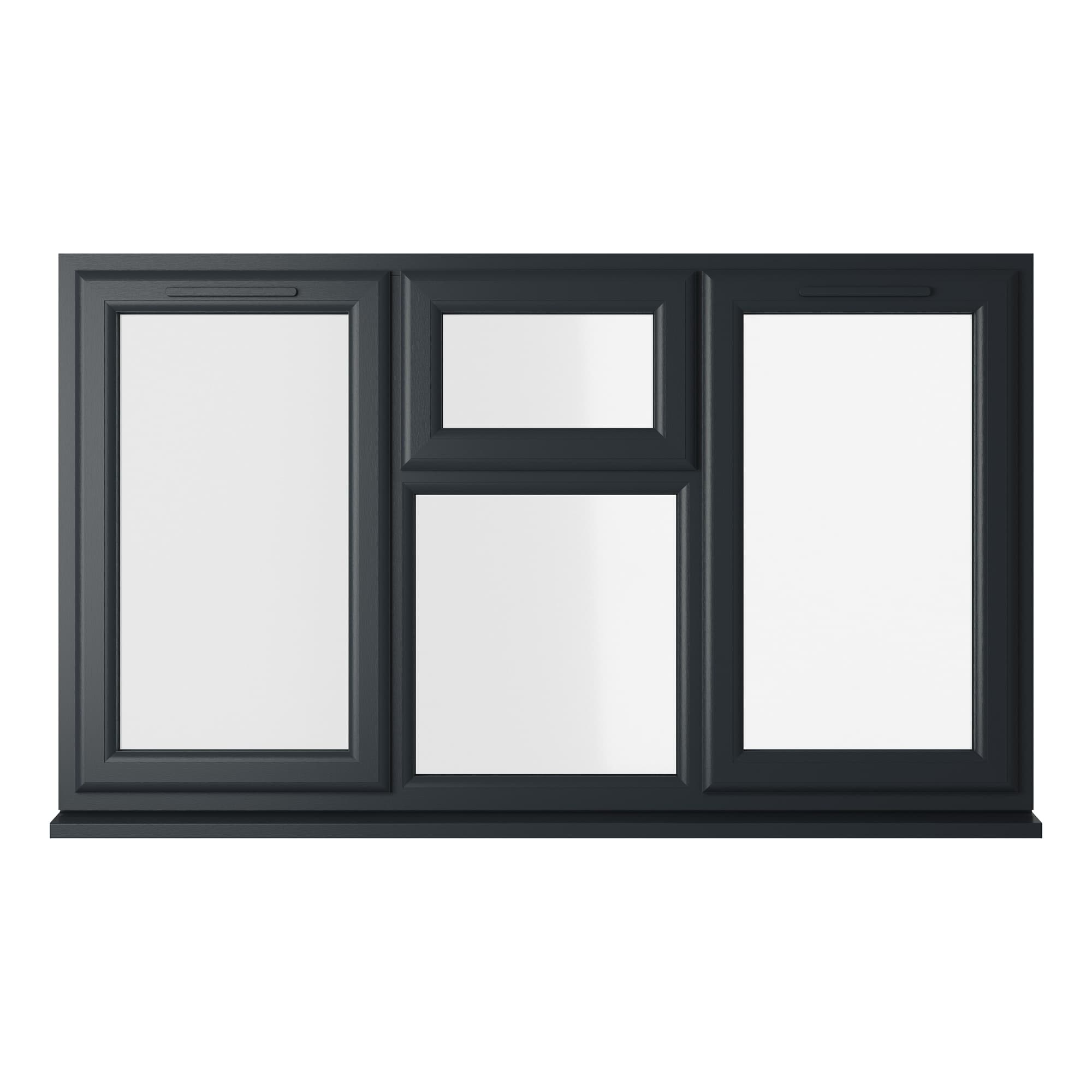 Crystal Triple Glazed uPVC Grey/White Window Top, Left & Right Hung 1770mm x 1115mm Clear