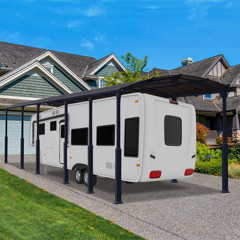 12' x 42' Palram Canopia Alpine 12700 Grey Metal Carport (3.59m x 12.86m)