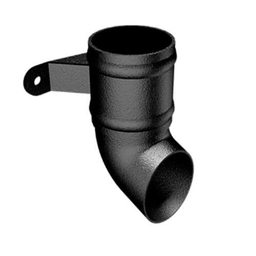 Cast Aluminium Round Downpipe Shoe - 63mm Black (9005 Leatherette)