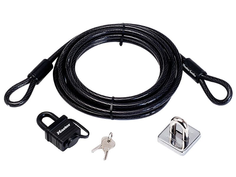 Master Lock 8271EURDAT Garden Security Kit With Lock Anchor & Cable 4.5M