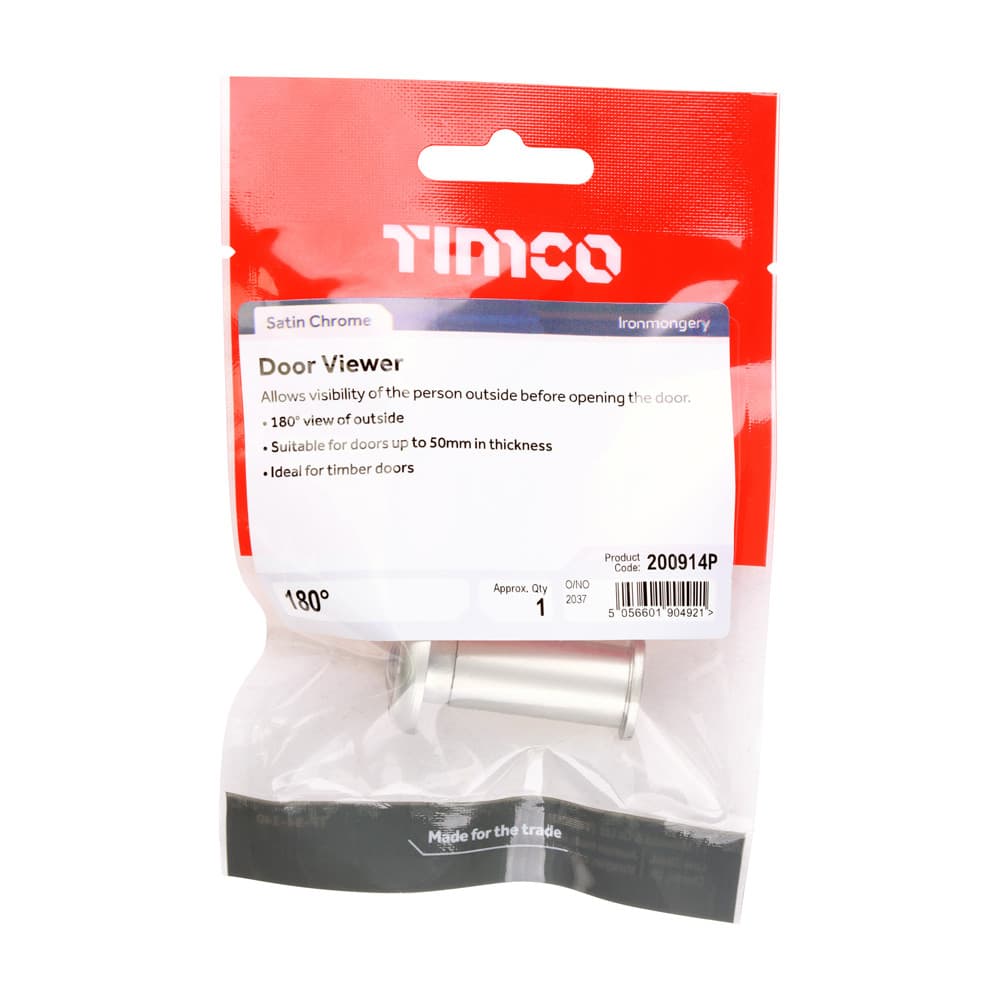 Timco Door Viewer - Satin Chrome TIMpac 1 200914P