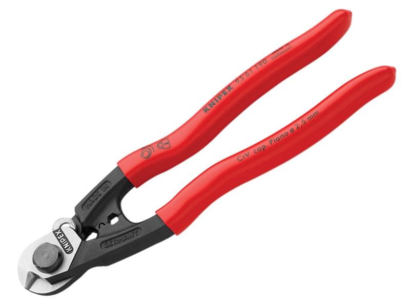 Knipex 95 61 190 SB Wire Rope/Bowden Cable Cutter Pvc Grip 190Mm