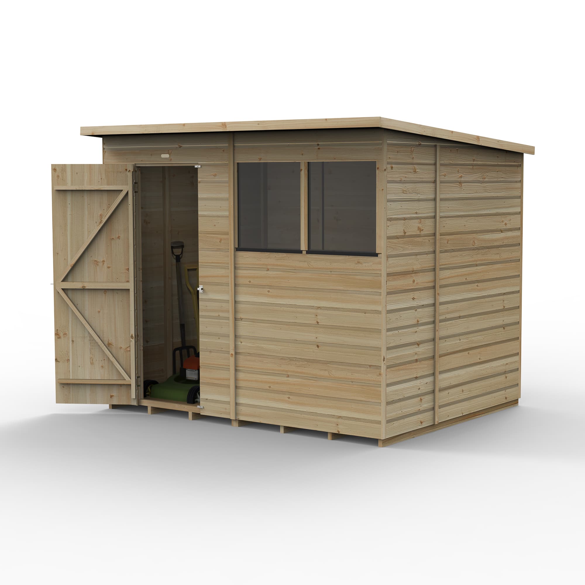 Forest Garden Beckwood 8x6 Pent Shed 2 Windows Installed