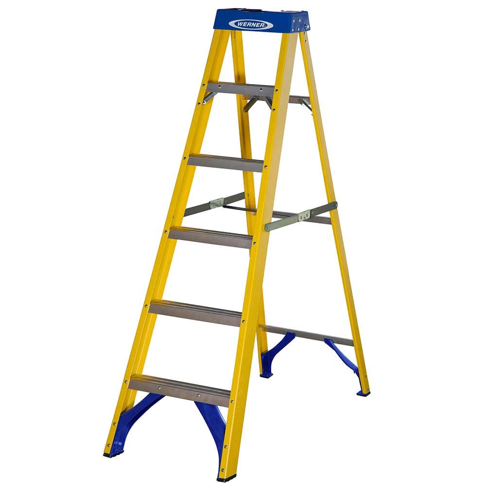 Youngman Werner 7160618 Fibreglass Stepladder 6 Tread