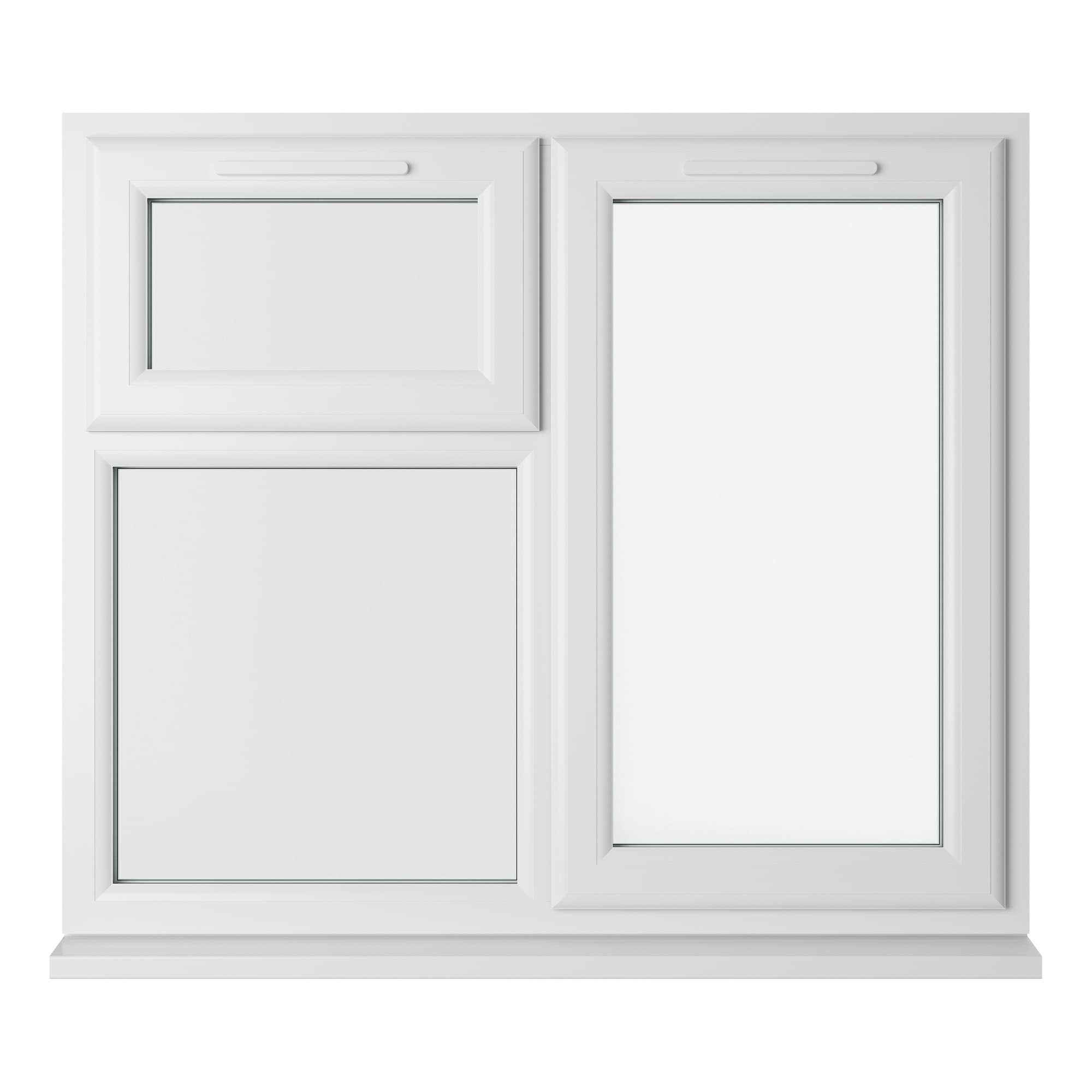 Crystal Double Glazed uPVC Window White Top & Right Hung 1190mm x 1115mm Clear