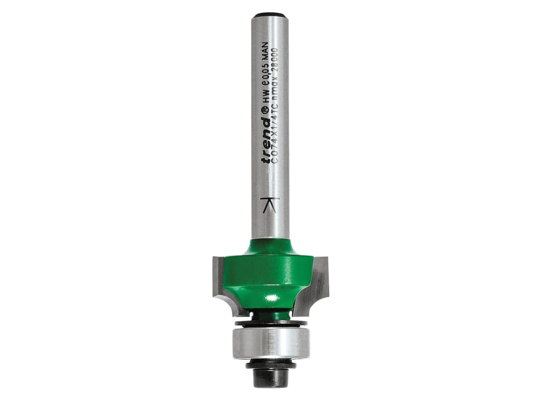 Trend C074 x 1/4 TC Round Over Two Flute Cutter 3.2 x 9.5mm C074X1/4TC