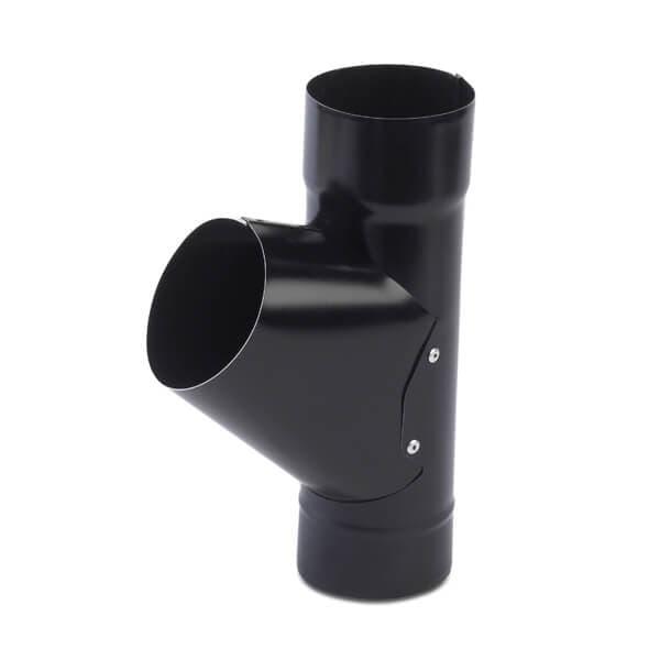 Steel Downpipe Branch - 87mm Black